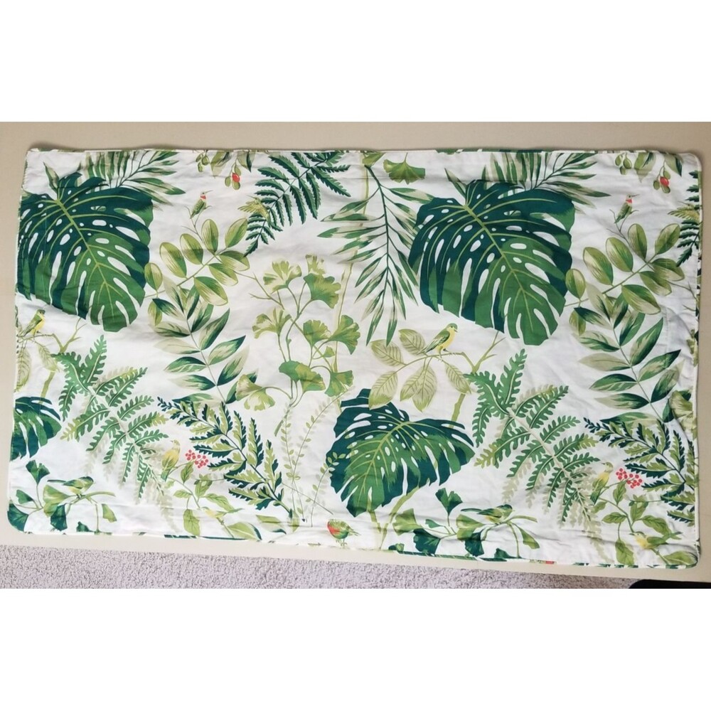 Lot of 2 Vintage Ralph Lauren Tropical King Sz Pillow Shams Green Floral 37 x 22
